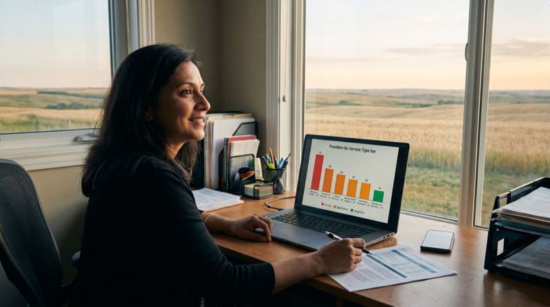Priya Anand, Provincial Program Analyst &mdash; Where does the recovery journey thin out? Representational image accompanying a funder workflow scenario.