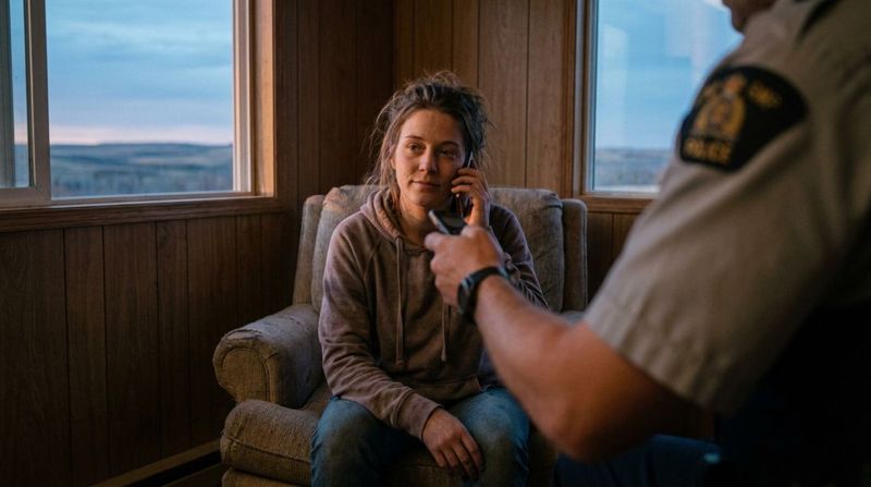 Representational portrait &mdash; Calm and consenting opens the door. Not a real person; created to accompany a synthetic-corpus persona.